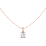 Gold Jewelry DDPO-009, Princess center stone, Rose Gold, view 4
