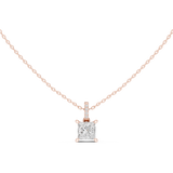 Gold Jewelry DDPO-009, Princess center stone, Rose Gold, view 4