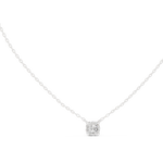 14K Solid Gold Lab Diamond Solitaire Pendant Necklace, White Gold, view 1