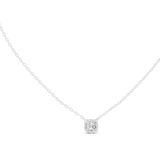 14K Solid Gold Lab Diamond Solitaire Pendant Necklace, White Gold, view 1