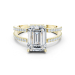 Gold Jewelry, Emerald center stone, Yellow Gold