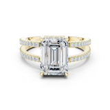 Gold Jewelry, Emerald center stone, Yellow Gold