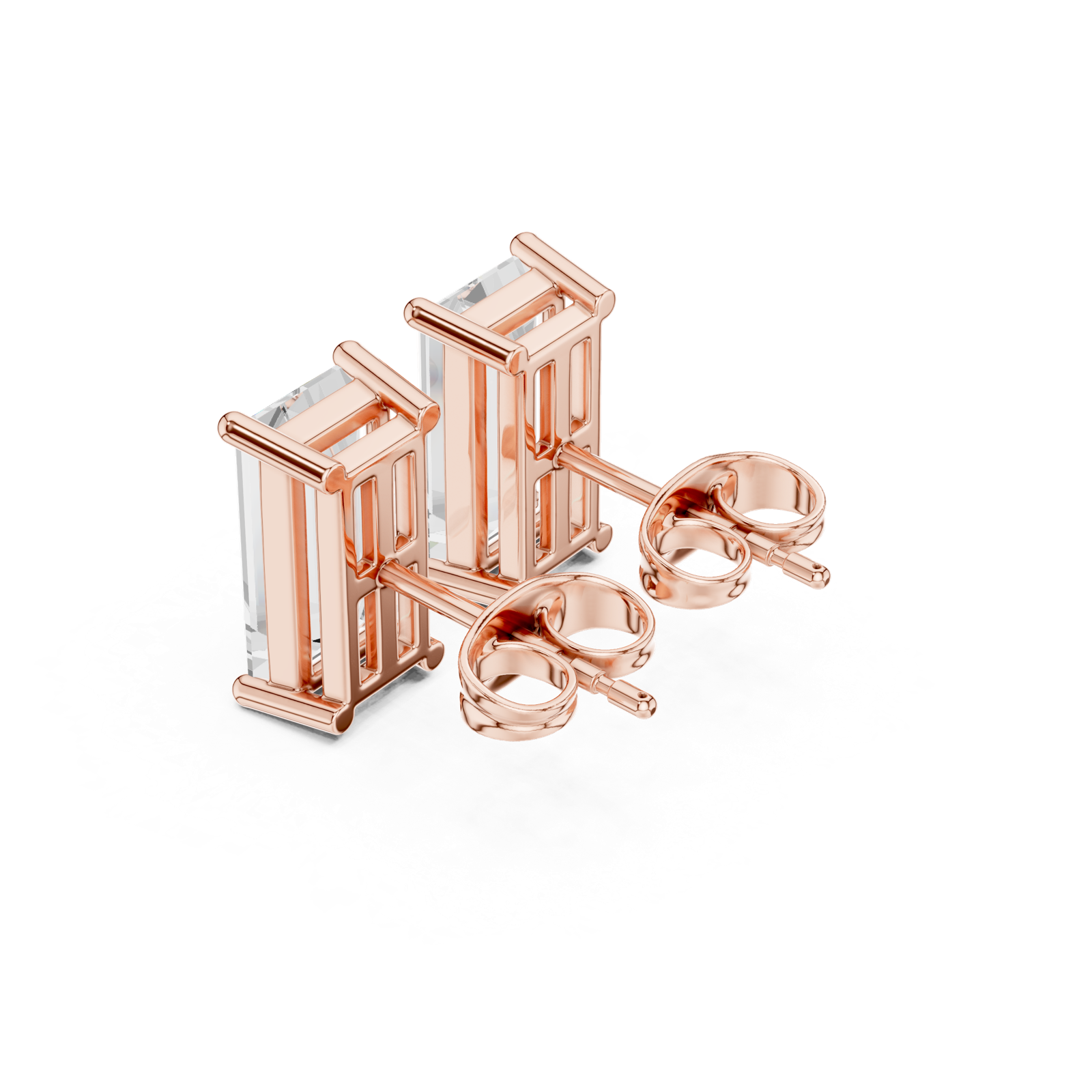 Gold Earrings SBER(1), Rose Gold, view 2