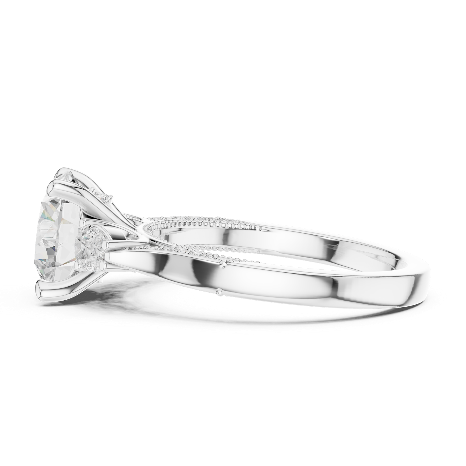 Gold Ring DDLR-1045, White Gold, view 3
