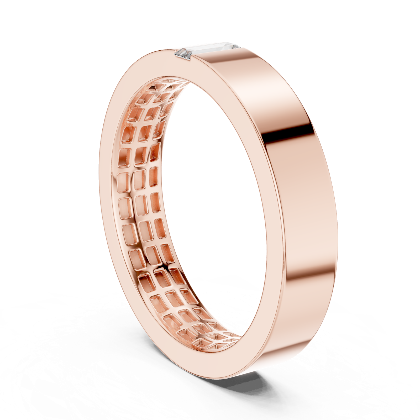 14K Solid Gold Lab Diamond Solitaire Ring, Rose Gold, view 1