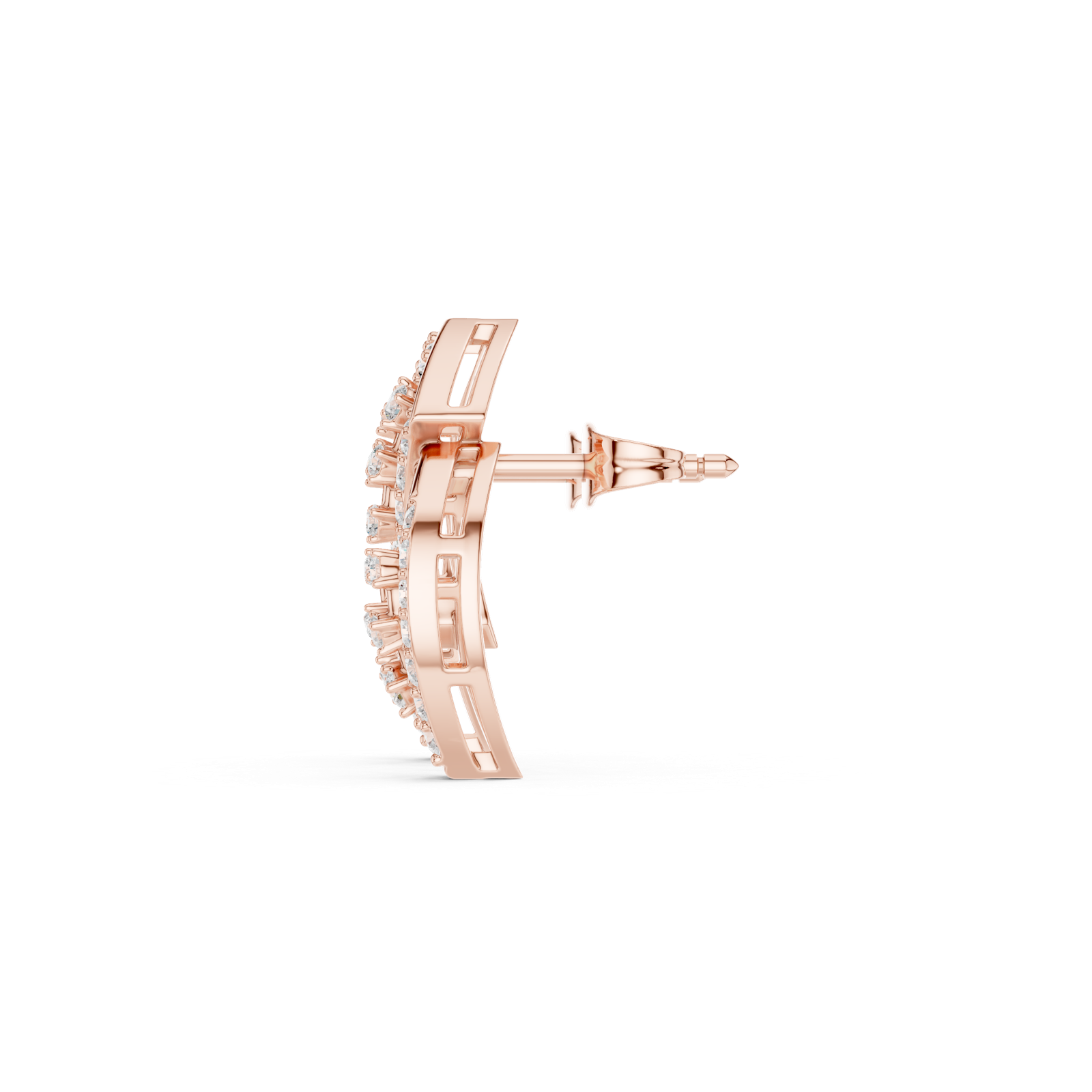 Gold Earrings SBER(27), Rose Gold, view 3