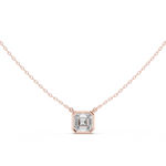 Gold Jewelry, Asscher center stone, Rose Gold
