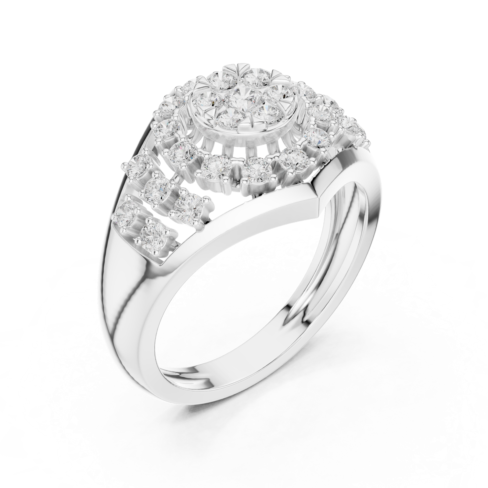 Gold Ring DDLR-768, White Gold, view 2