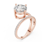 Gold Jewelry L35-39, Round center stone, Rose Gold, view 2