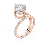 Gold Jewelry L35-39, Round center stone, Rose Gold, view 2