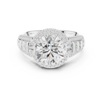 Gold Ring, Round center stone, White Gold, view 4