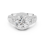 Gold Ring, Round center stone, White Gold, view 4