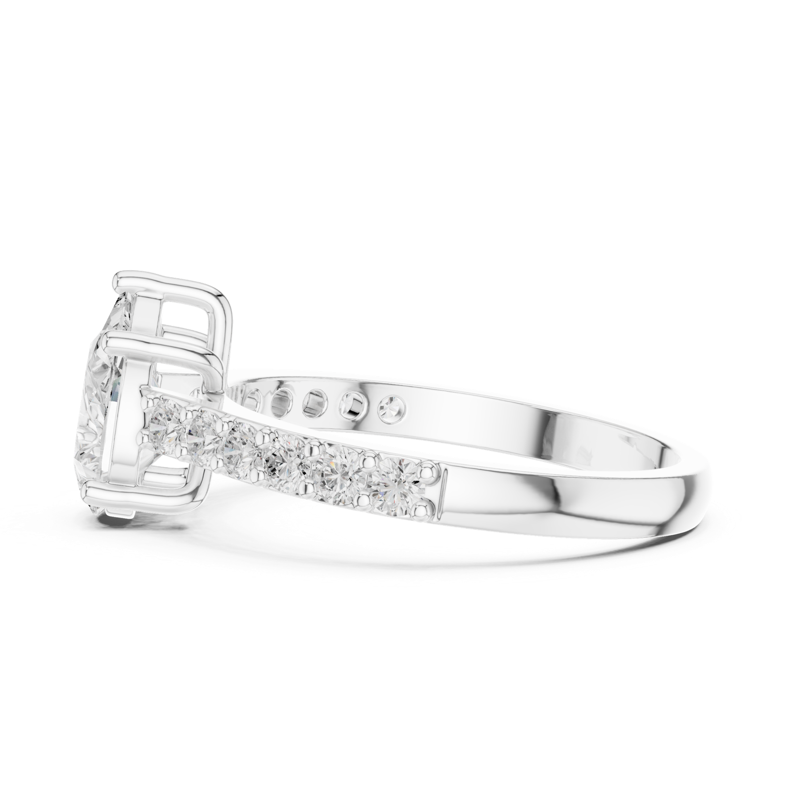 Gold Ring HLR-48, White Gold, view 3