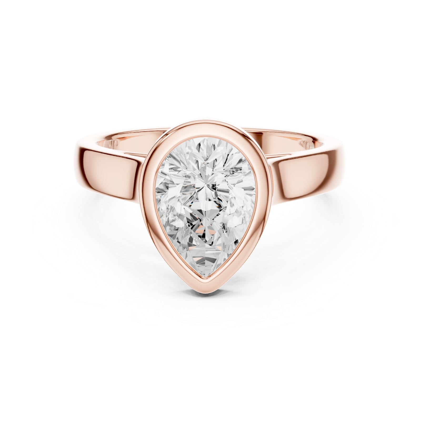 Gold Jewelry L36-3, Pear center stone, Rose Gold, view 4