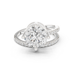 Gold Jewelry L35-39, Round center stone, White Gold