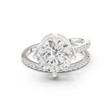Gold Jewelry L35-39, Round center stone, White Gold