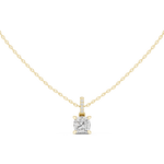Gold Jewelry, Cushion center stone, Yellow Gold, view 4