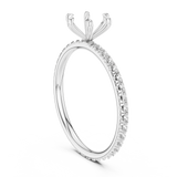 Gold Jewelry L36-15, Round center stone, White Gold, view 1