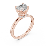 Gold Ring DDLR-176, Heart center stone, Rose Gold, view 2