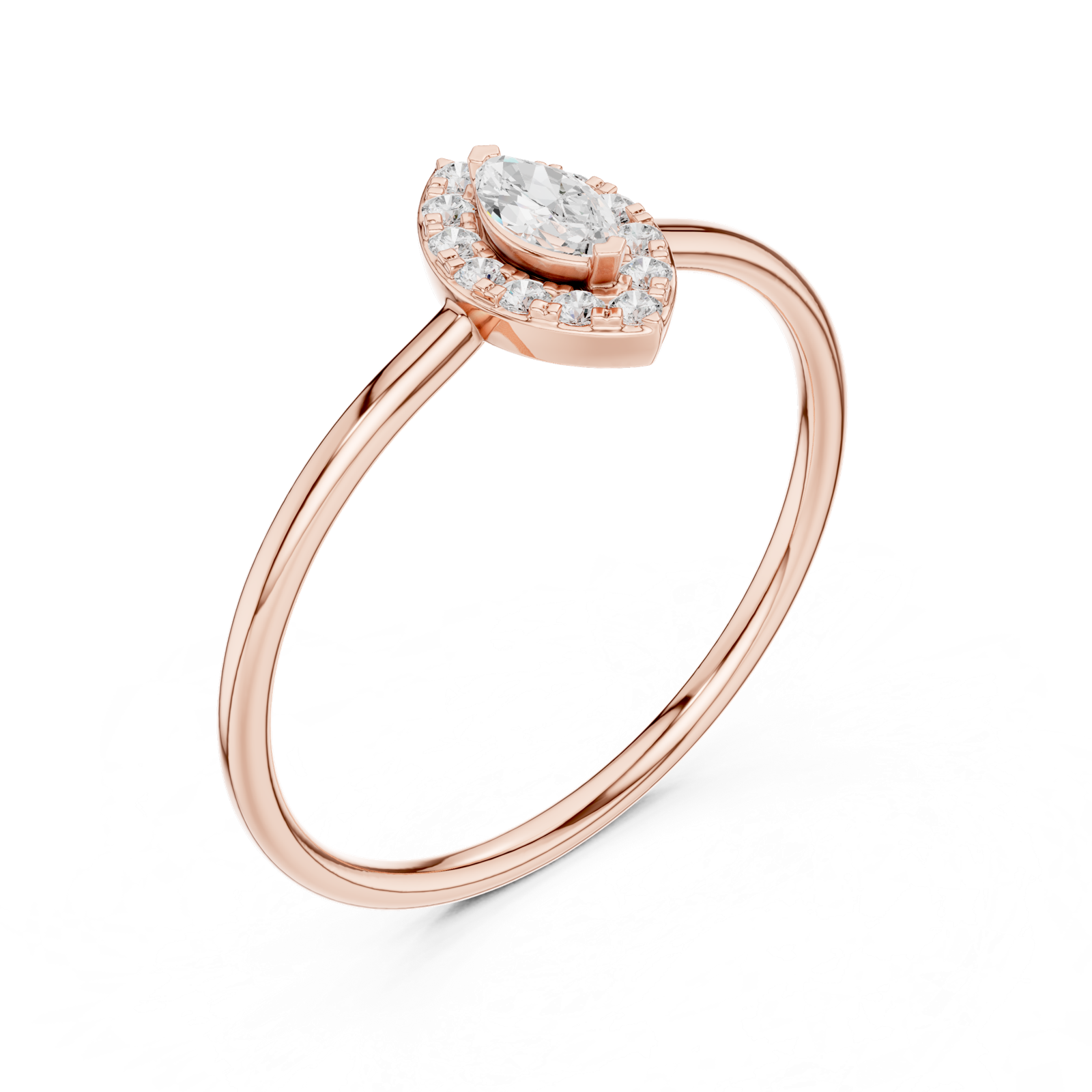 Gold Ring HLR-204, Rose Gold, view 2