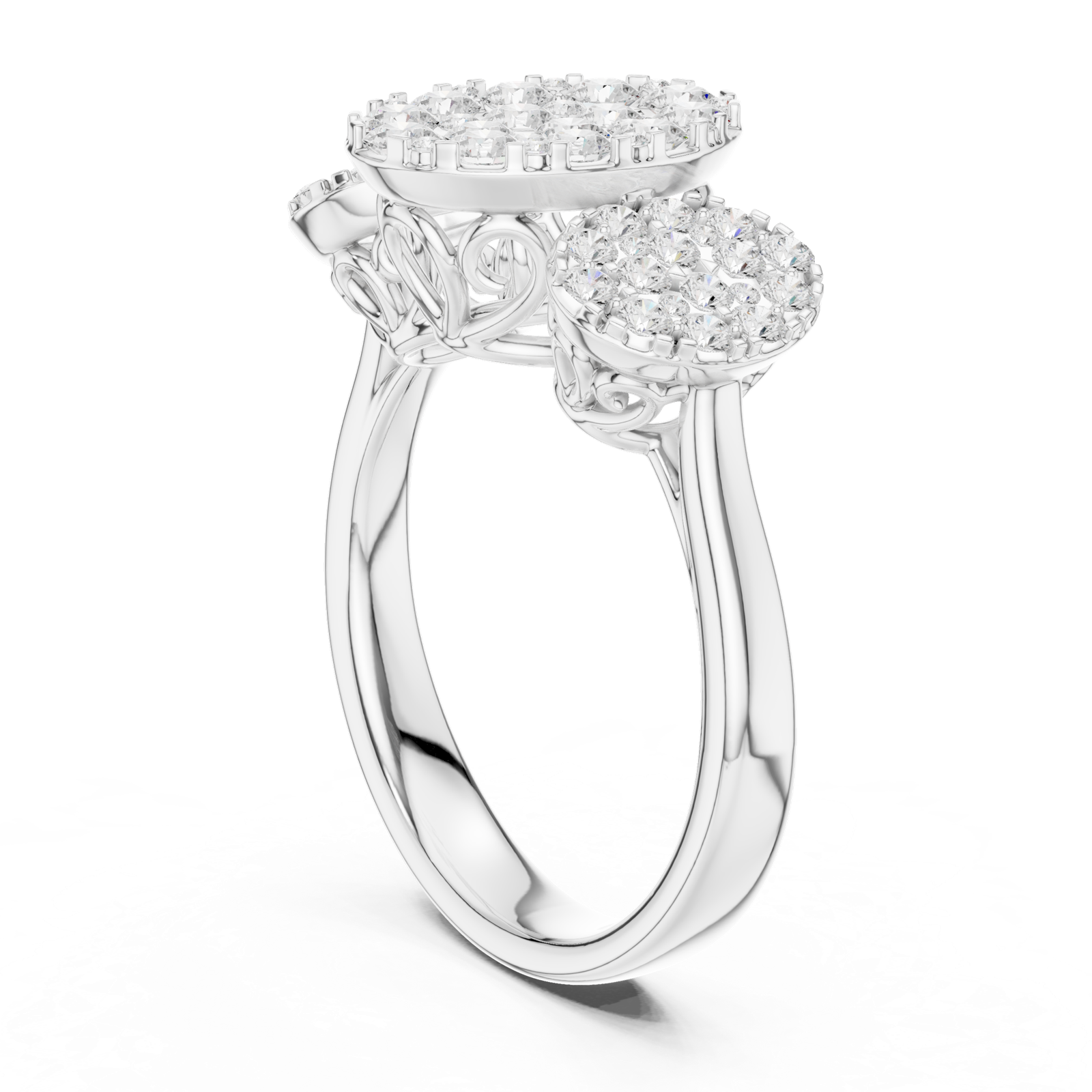 Gold Ring DDLR-779, White Gold, view 1