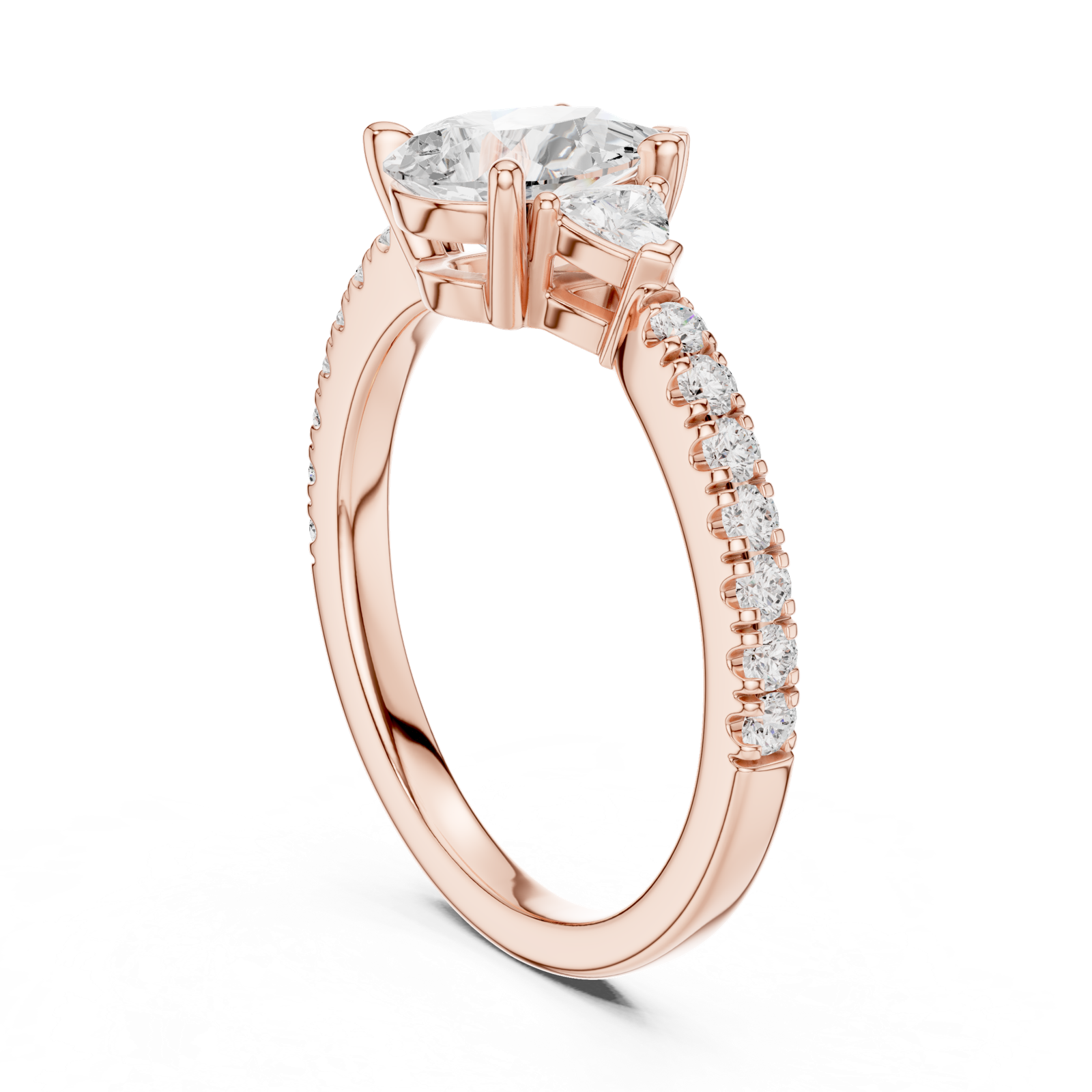 Gold Ring DDLR-860, Rose Gold, view 1