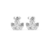 Gold Earrings AGDER-219, White Gold, view 4