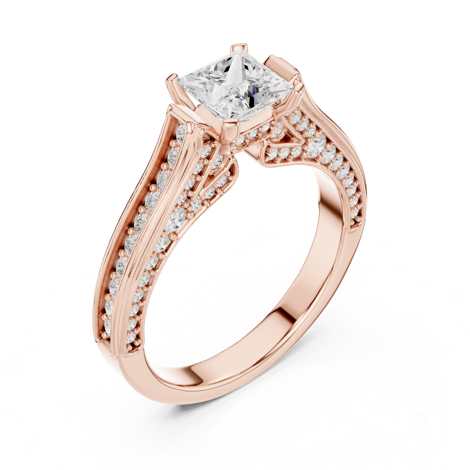 Gold Ring LR-0281, Rose Gold, view 2