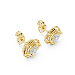 Gold Earrings 12-10015@E, Yellow Gold, view 2