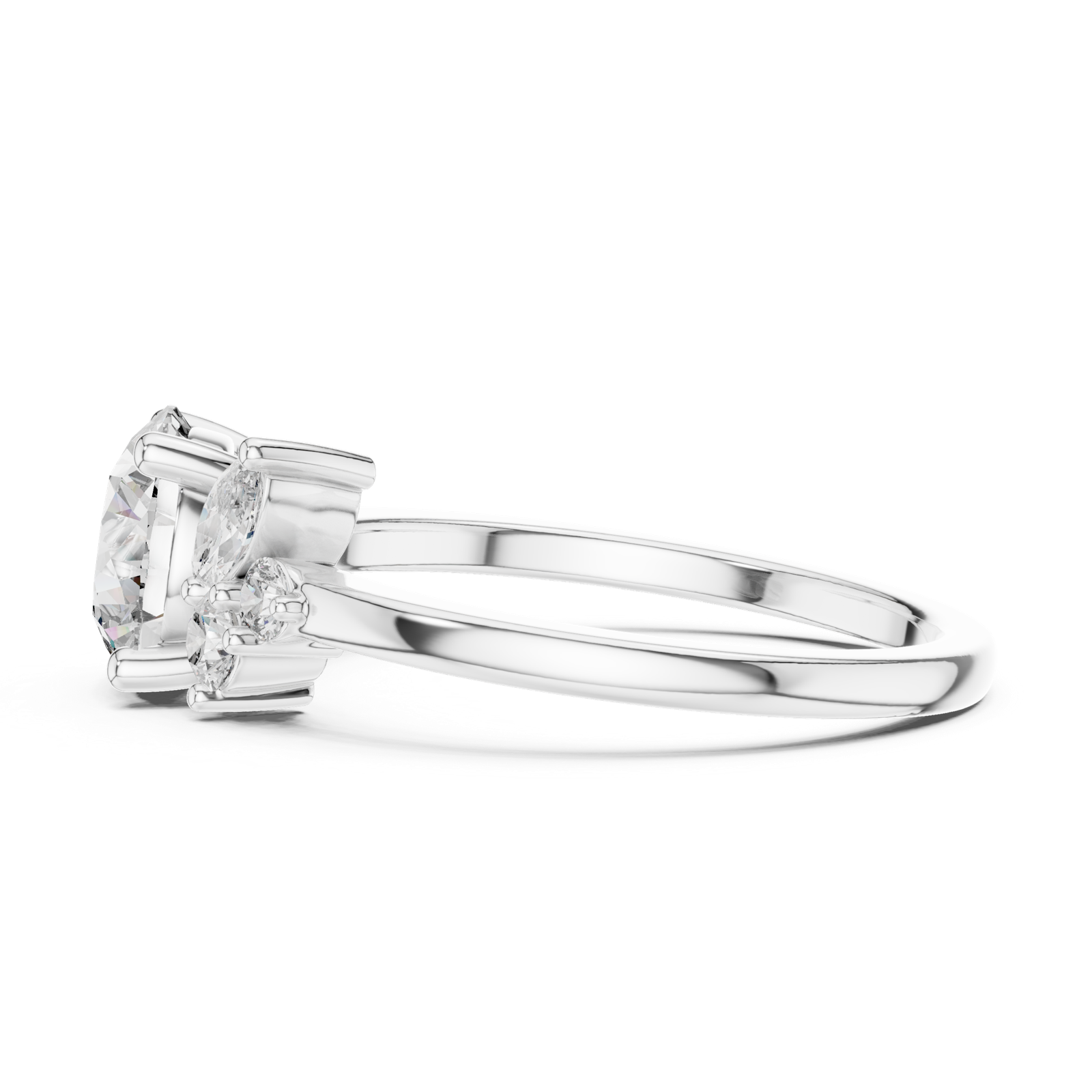 Gold Ring DDLR-153, White Gold, view 3