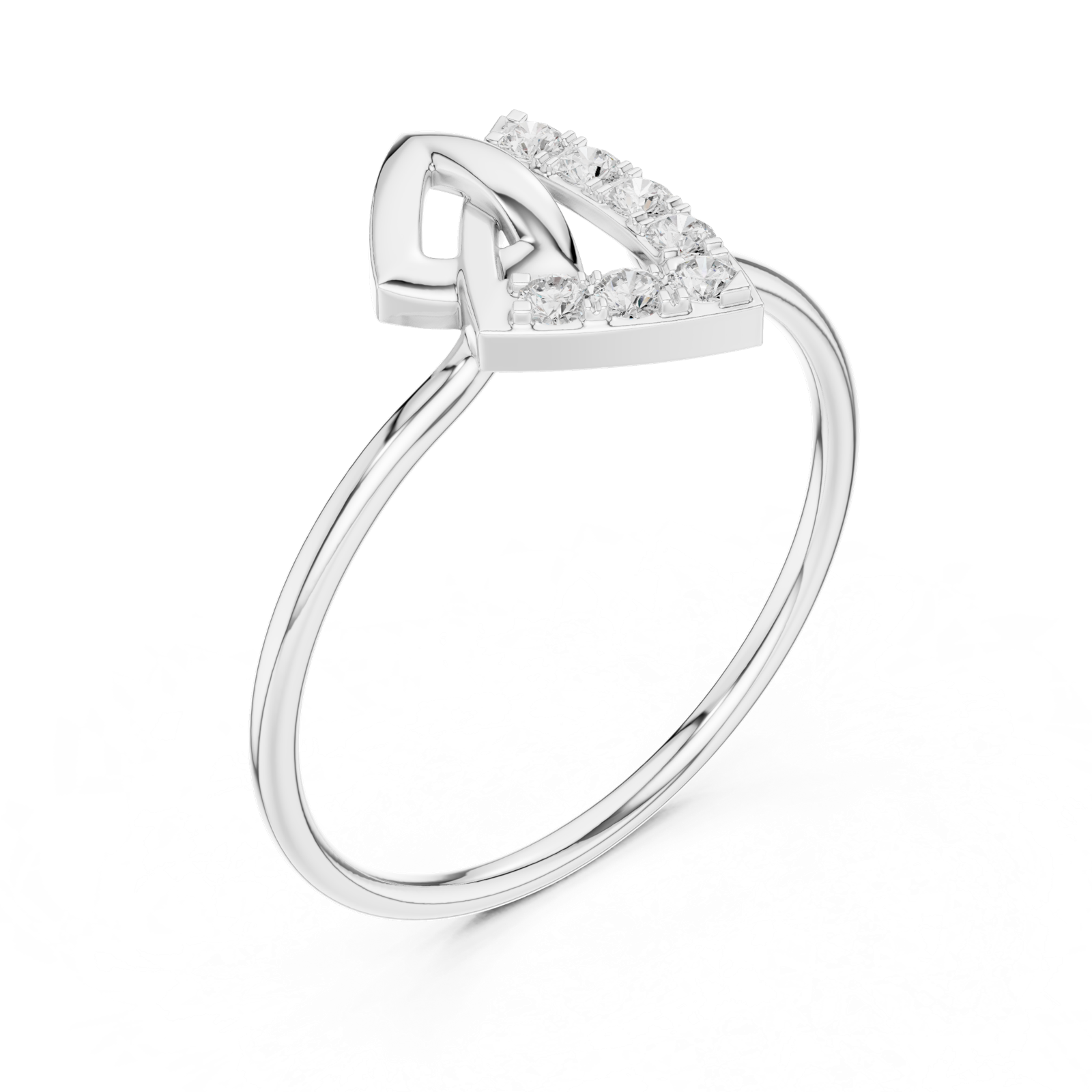 Gold Ring HLR-229, White Gold, view 2