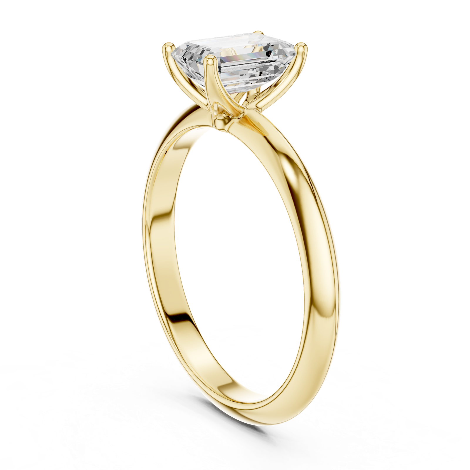 Gold Jewelry L36-6, Emerald center stone, Yellow Gold, view 1