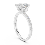 Gold Ring DDLR-256, Oval center stone, White Gold, view 1