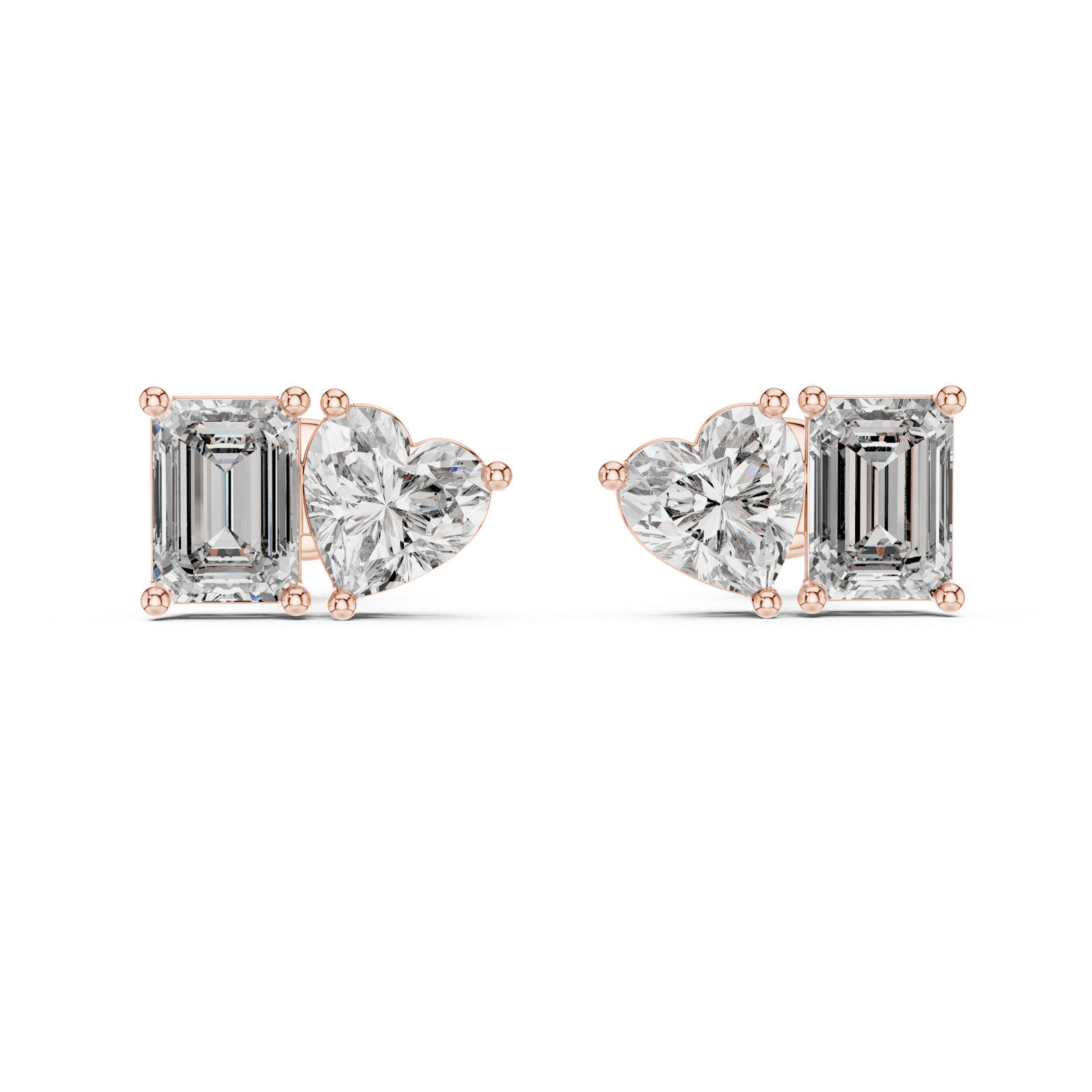 Gold Earrings L02-34, Rose Gold