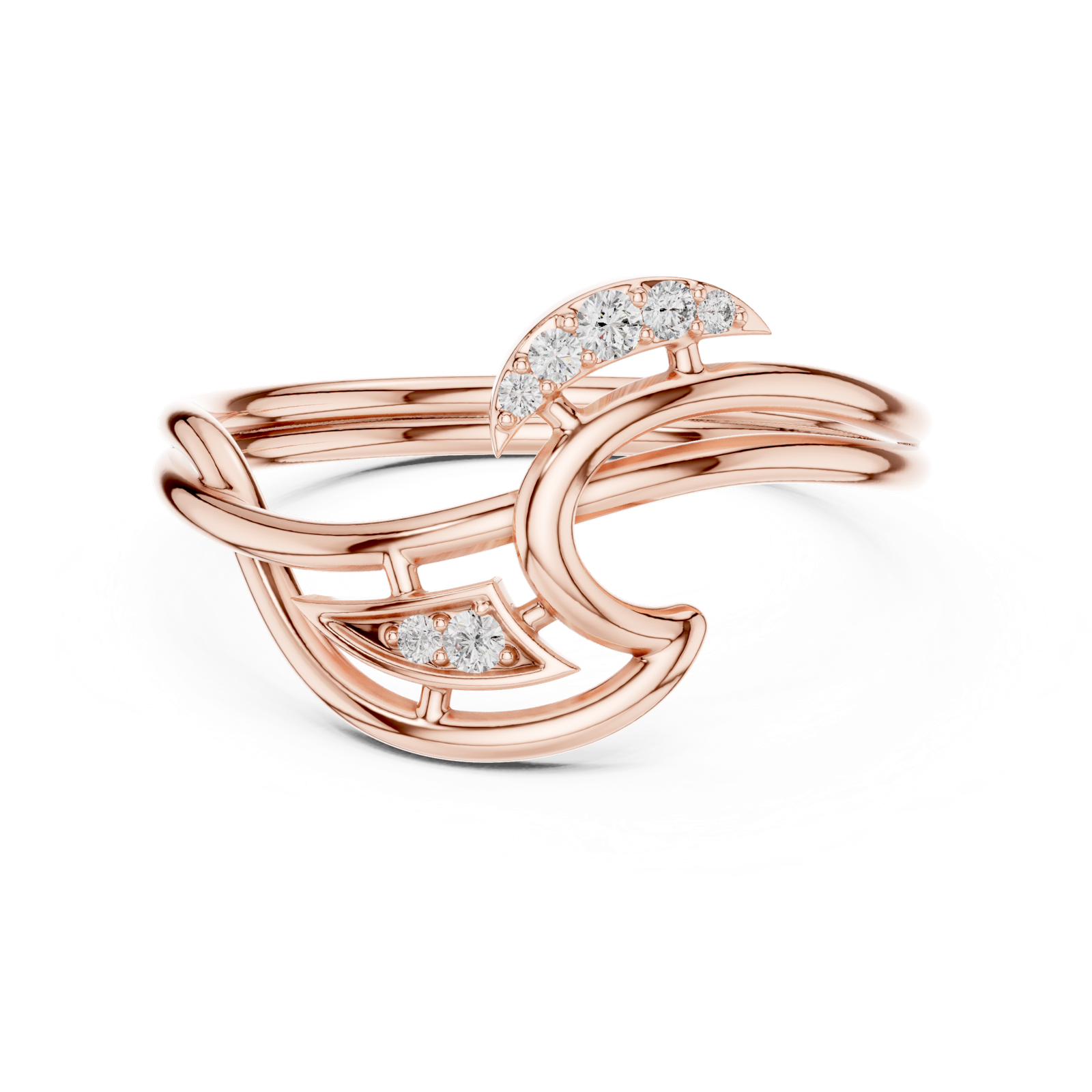 Gold Ring 1 (210), Rose Gold, view 4