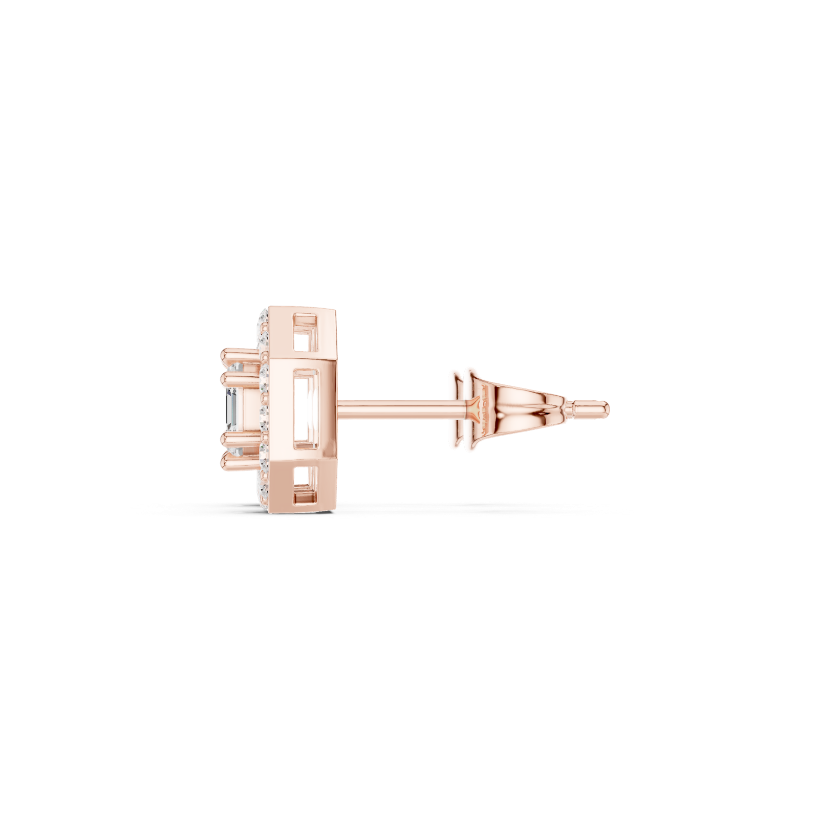 Gold Earrings ALJER-493, Rose Gold, view 3
