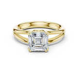 Gold Jewelry L36-7, Asscher center stone, Yellow Gold