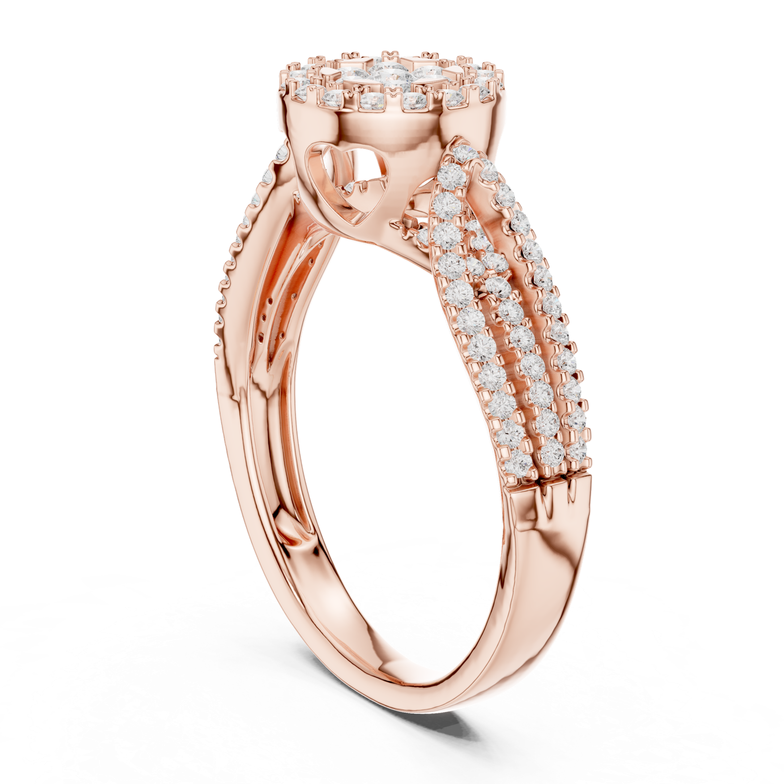 Gold Ring DDLR-755, Rose Gold, view 1