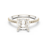 Gold Ring DDLR-177, Round center stone, White Gold