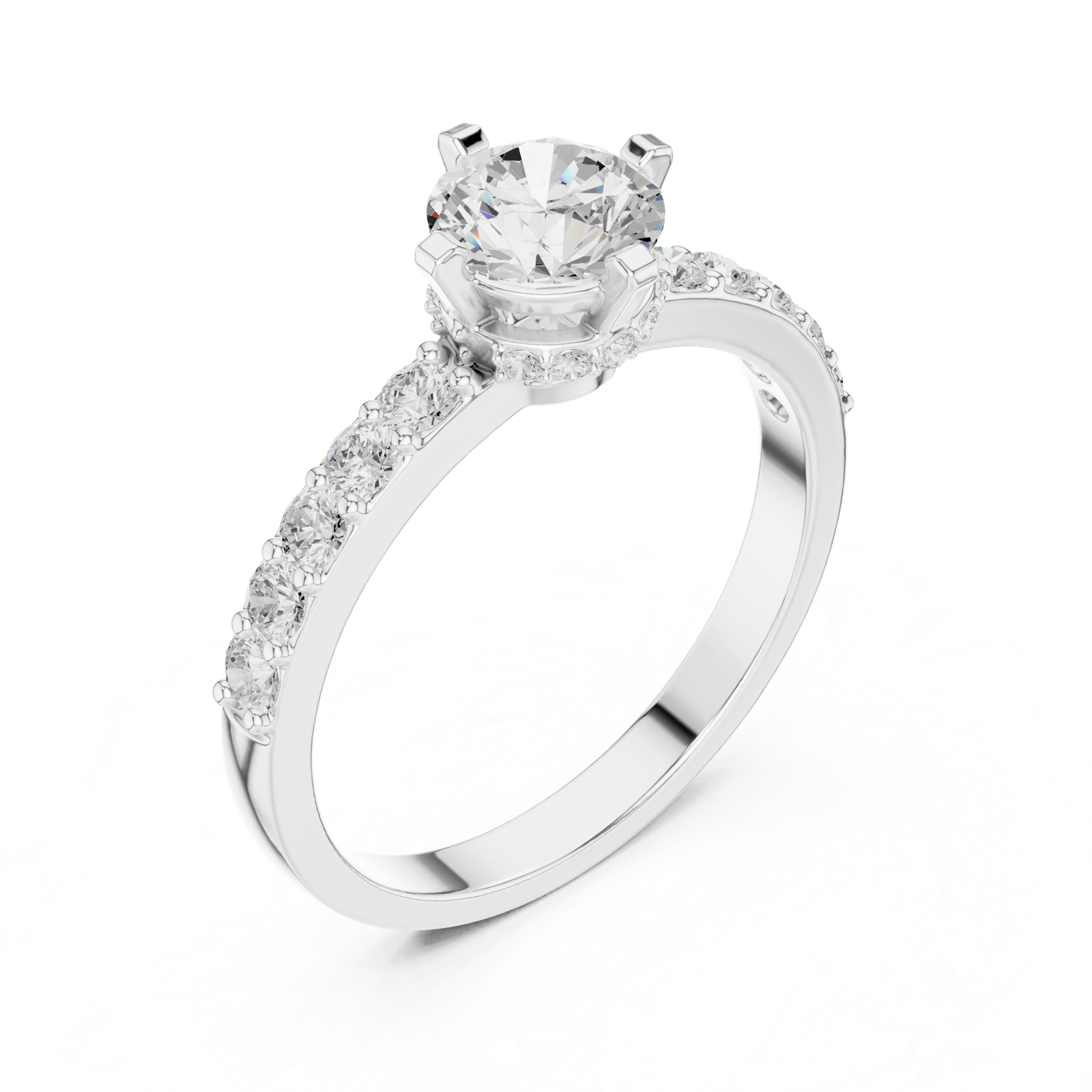 Gold Ring HLR-47, White Gold, view 2