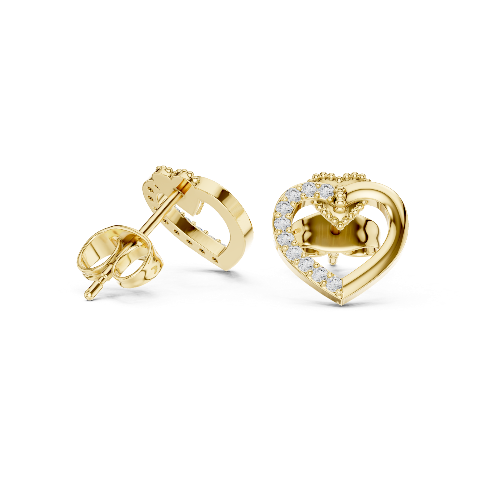 Gold Earrings 9-10098E, Yellow Gold, view 1