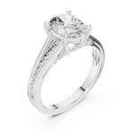 Gold Ring DDLR-253, Oval center stone, White Gold, view 2