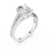 Gold Ring DDLR-253, Oval center stone, White Gold, view 2