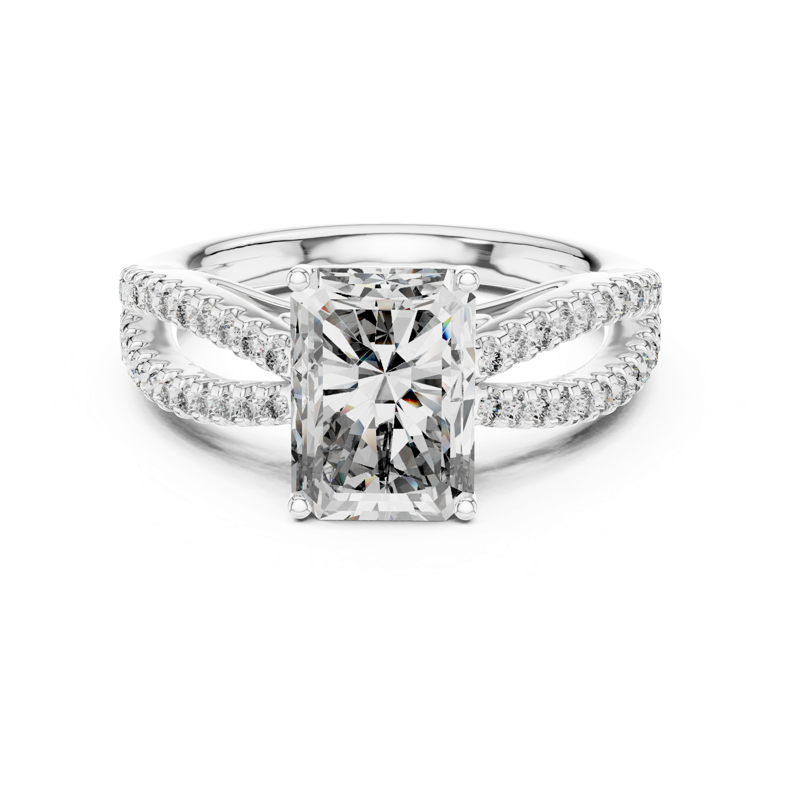 Gold Ring L03-704, White Gold