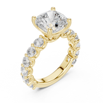 Gold Ring DDLR-087, Cushion center stone, Yellow Gold, view 2