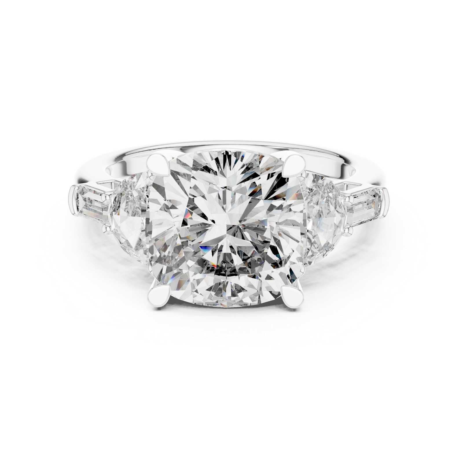 Gold Ring DDLR-195, White Gold, view 4