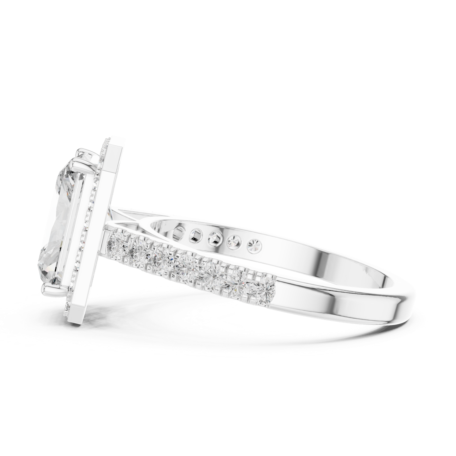 Gold Ring DDLR-202, White Gold, view 3
