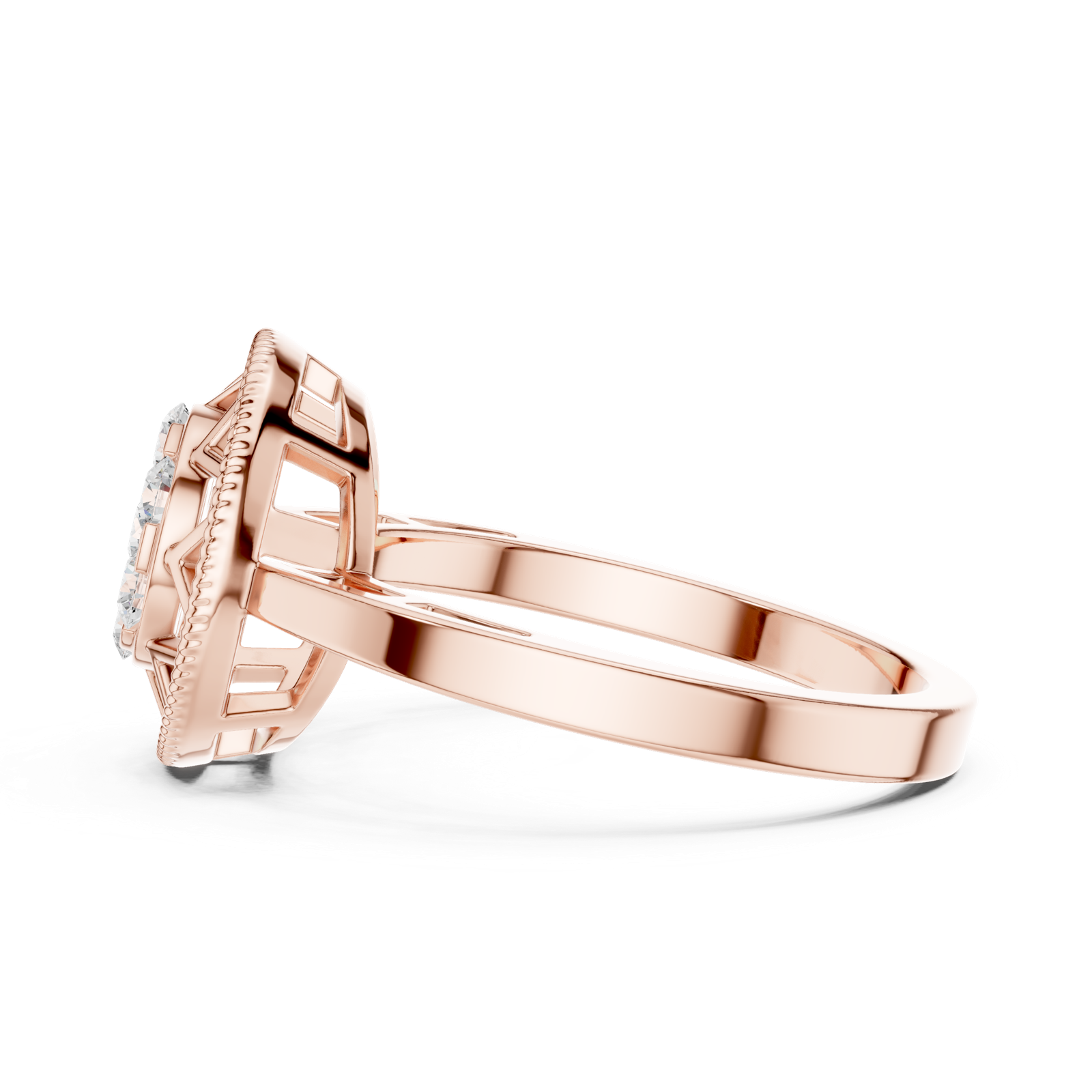 Gold Ring DDLR-688, Rose Gold, view 3
