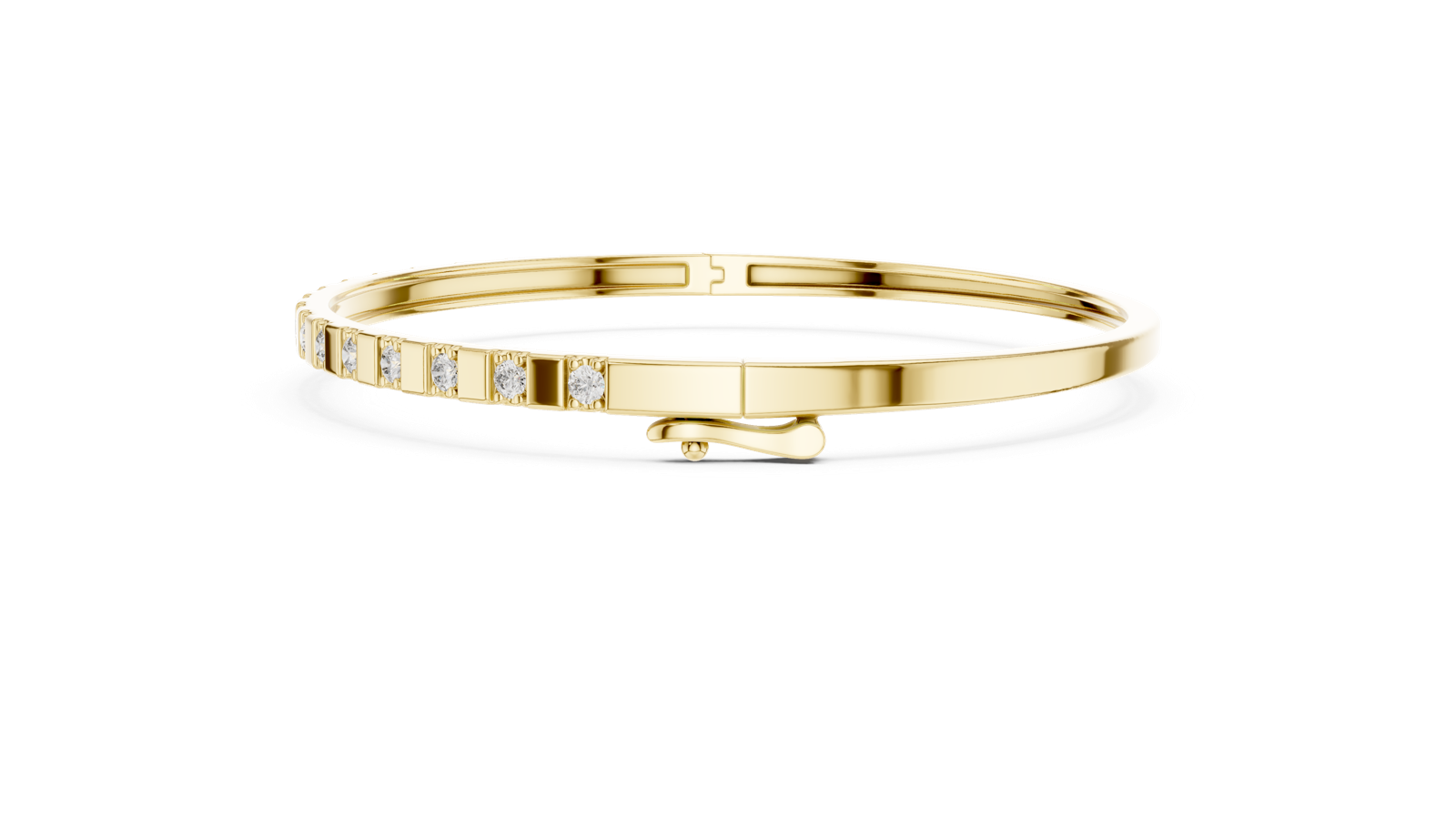14K Solid Gold Lab Diamond Bracelet, Yellow Gold, view 3