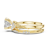 Gold Ring DDLR-299, Cushion center stone, Yellow Gold, view 3
